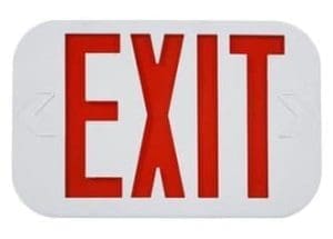 LED EXIT SIGN WITH RED LETTERS FRONT
