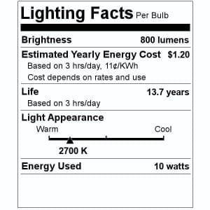 GE LED Light Bulb (4 pack) Specs